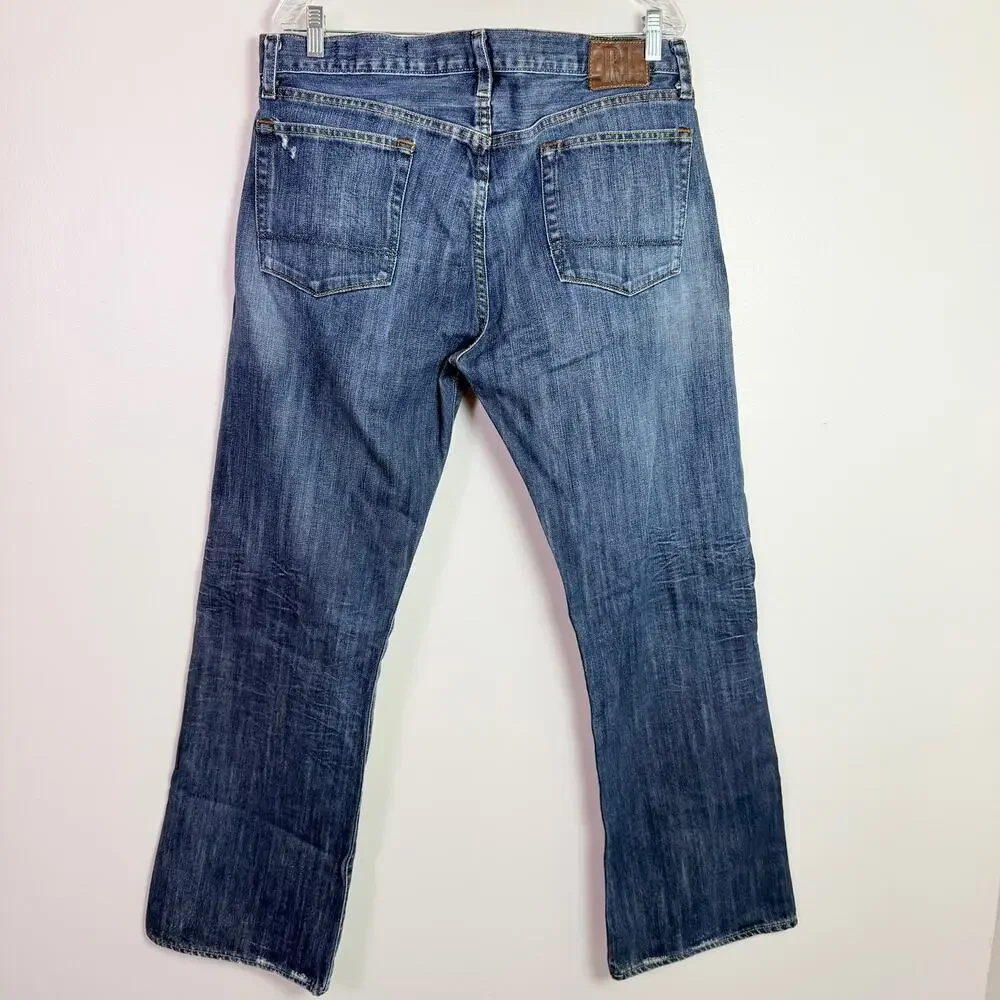 Vtg Y2K Polo Ralph Lauren Jeans Colton Bootcut Men's 36x32 Low Rise Distressed